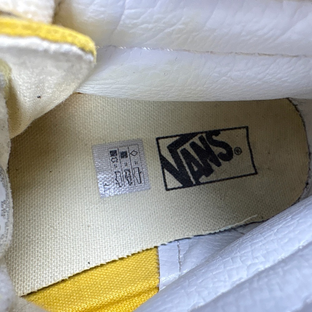 Vans Skate Hi Top Sneaker Shoes Kids Sz 5 Yellow Suede Canvas Lace Up Back Zip - Picture 16 of 16